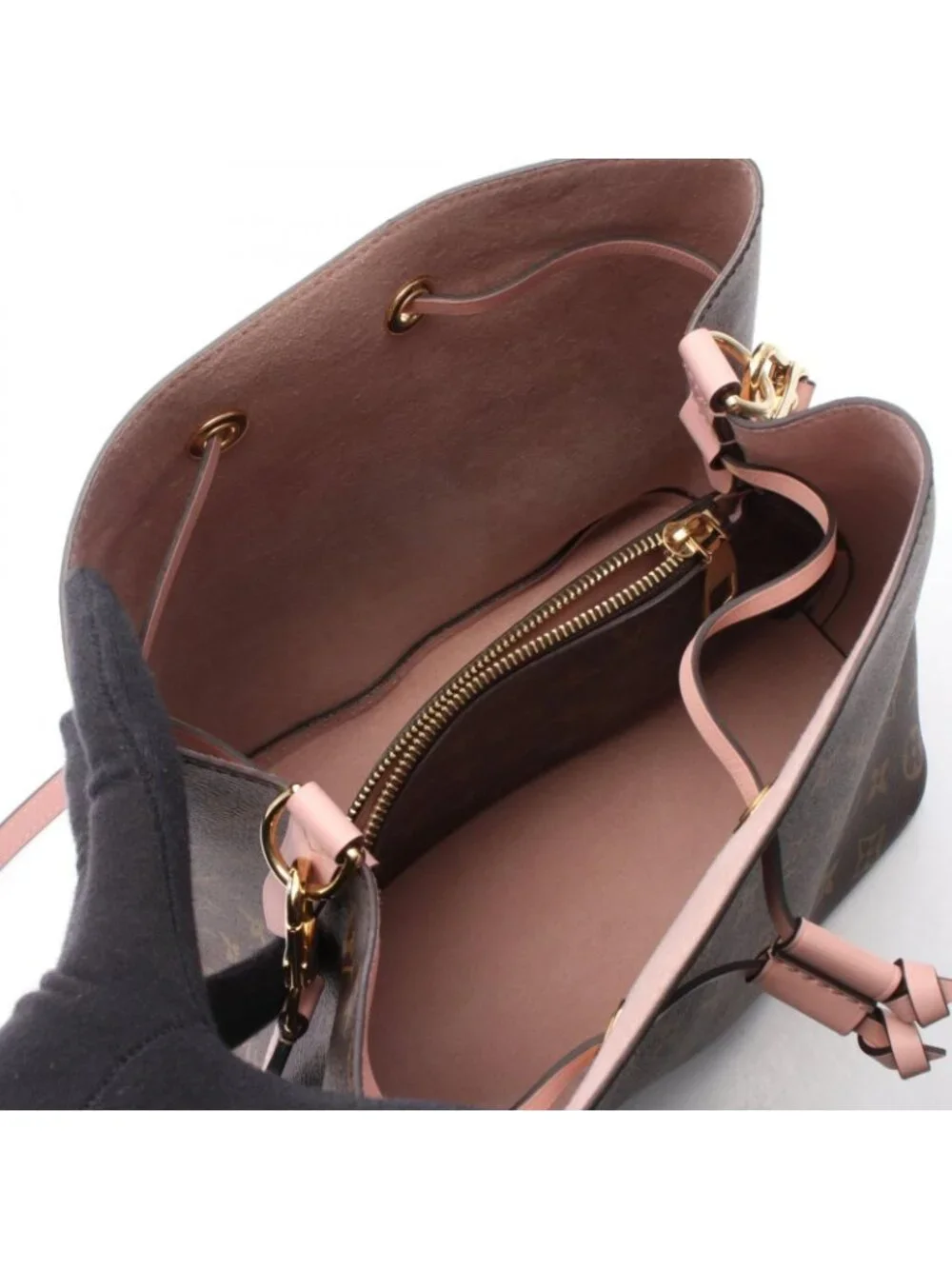 Louis Vuitton Shoulder Bag Neo Noe Monogram Rose Poudre Canvas Leather